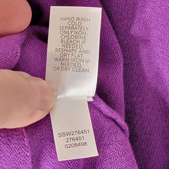 J Jill Sweater Womens M Purple Vneck Knit Pullover Fairy Colorful Mature Warm - Picture 7 of 10